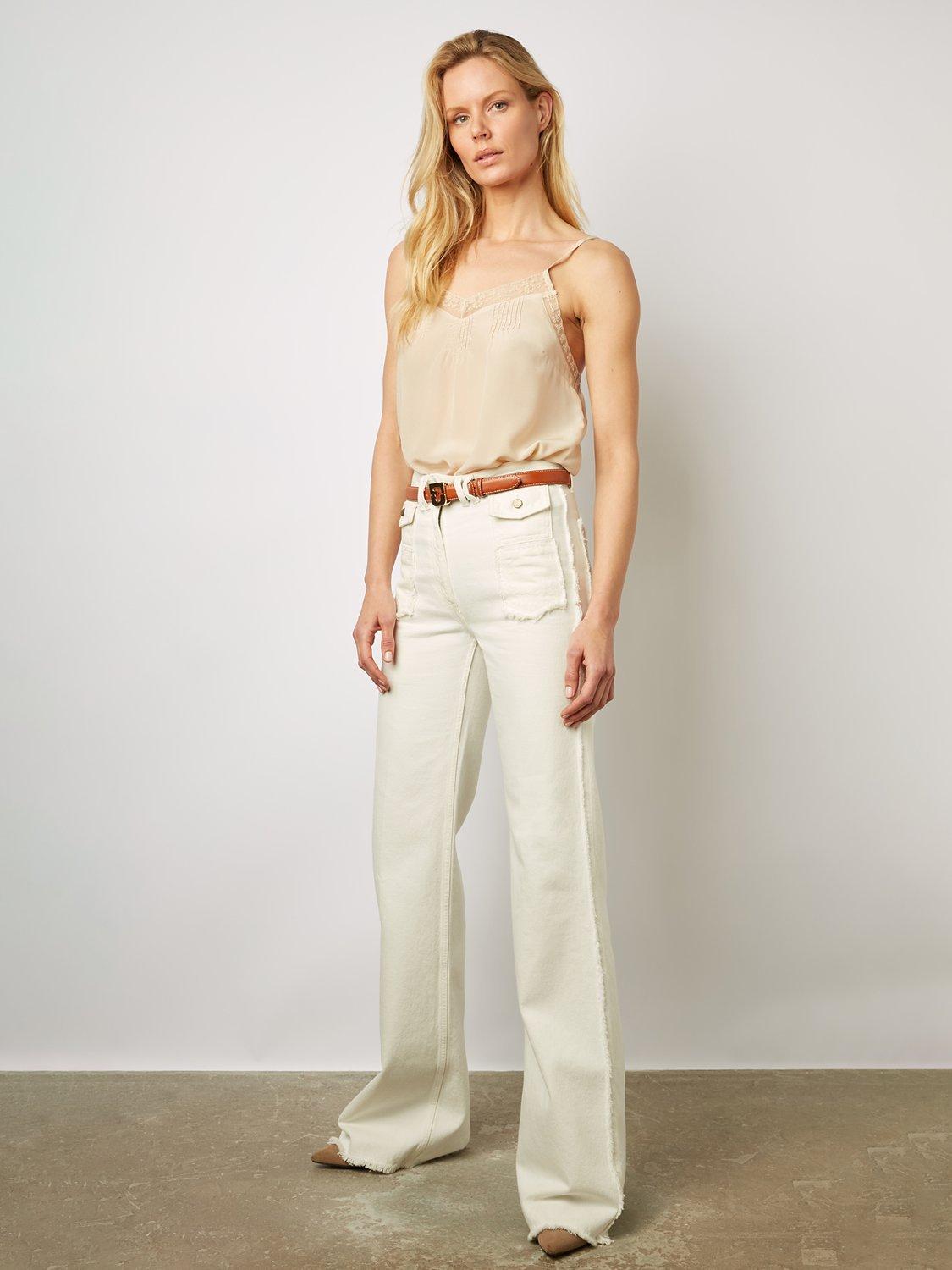 Gerard Darel Anna Bootcut Jeans, Ecru