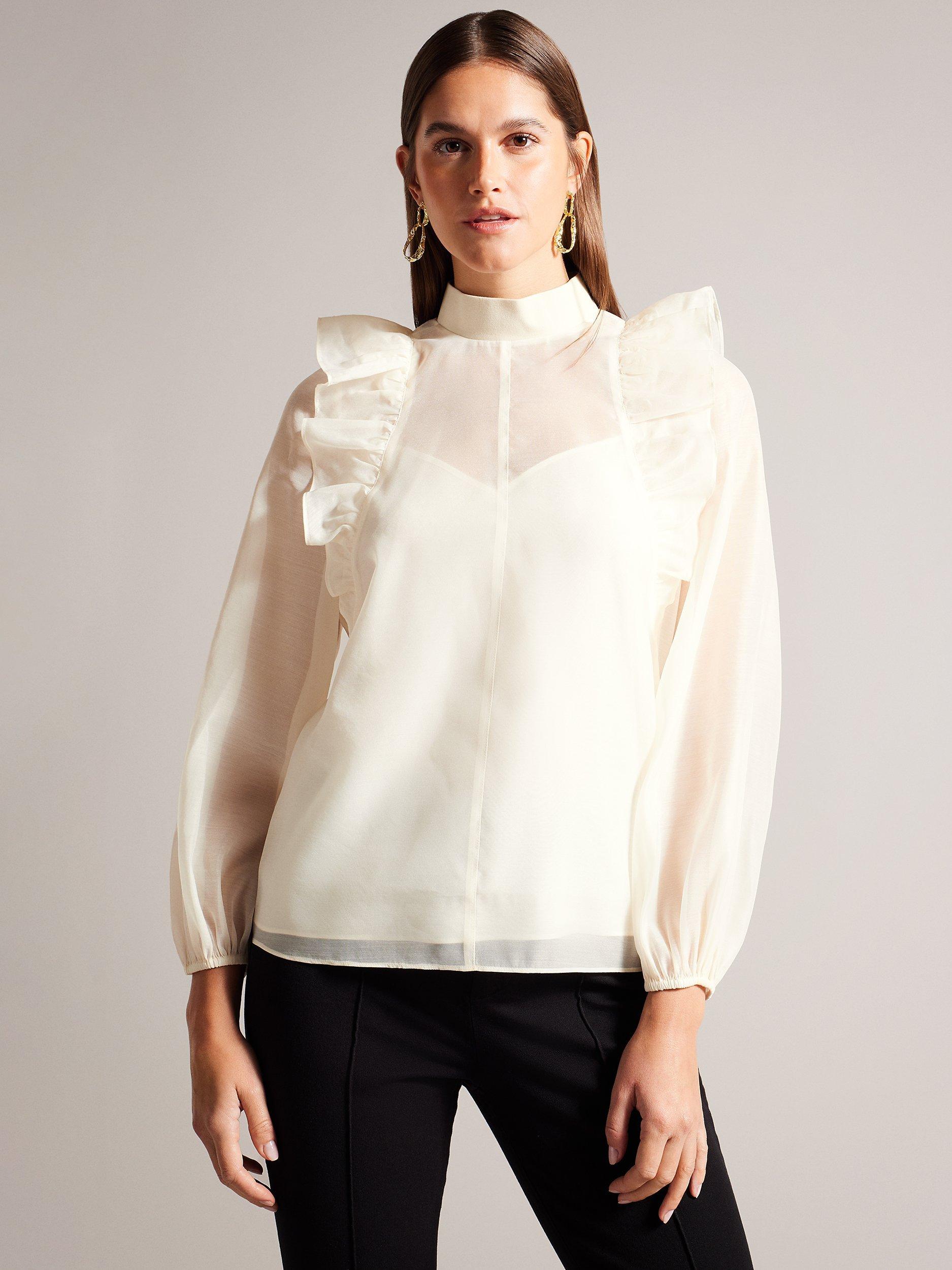 Ted Baker Aubreei Knit Balloon Sleeve Top, Pink Nude