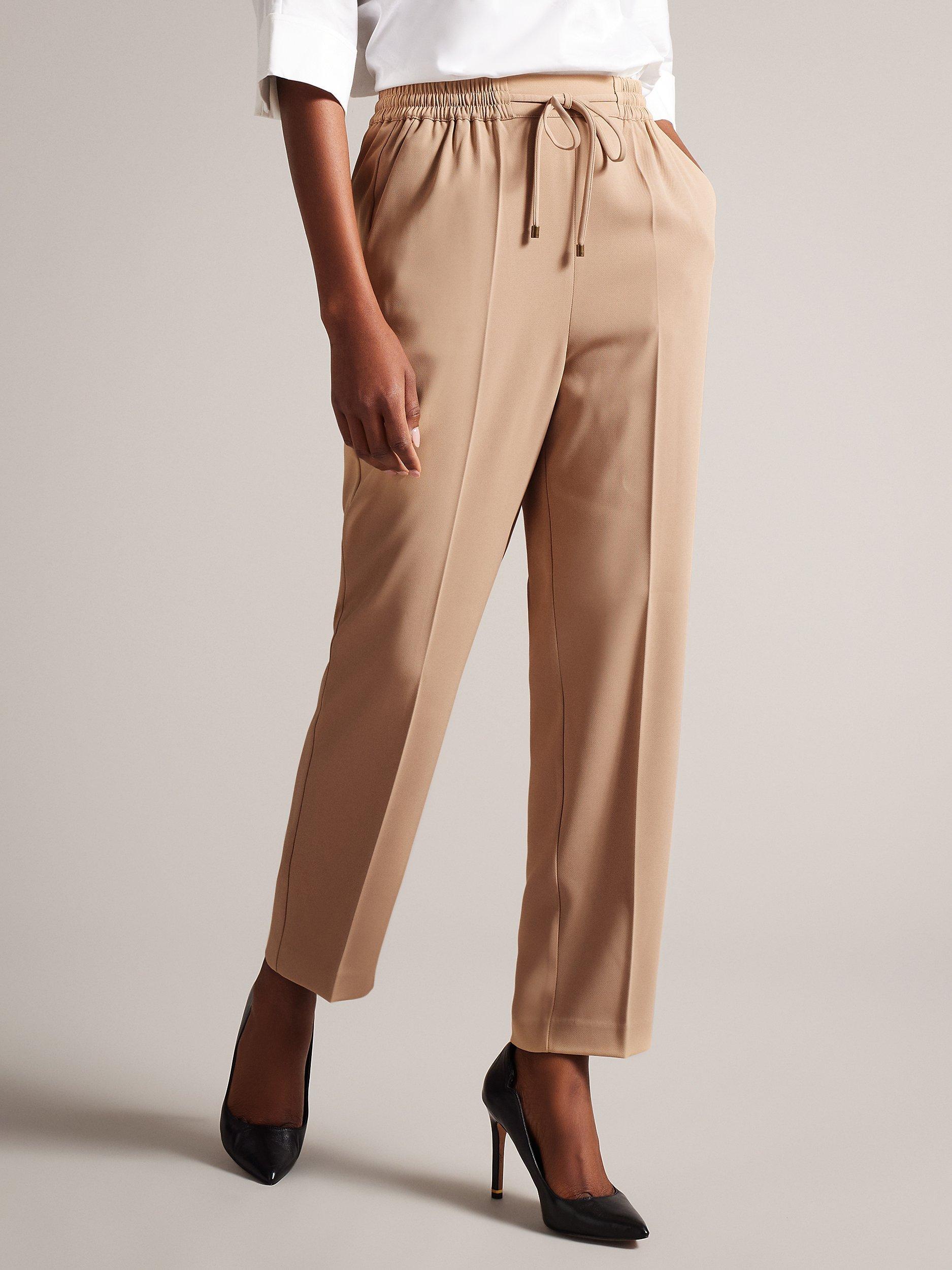 Ted Baker Laurai Slim Cut Ankle Length Jogger Trousers, Camel