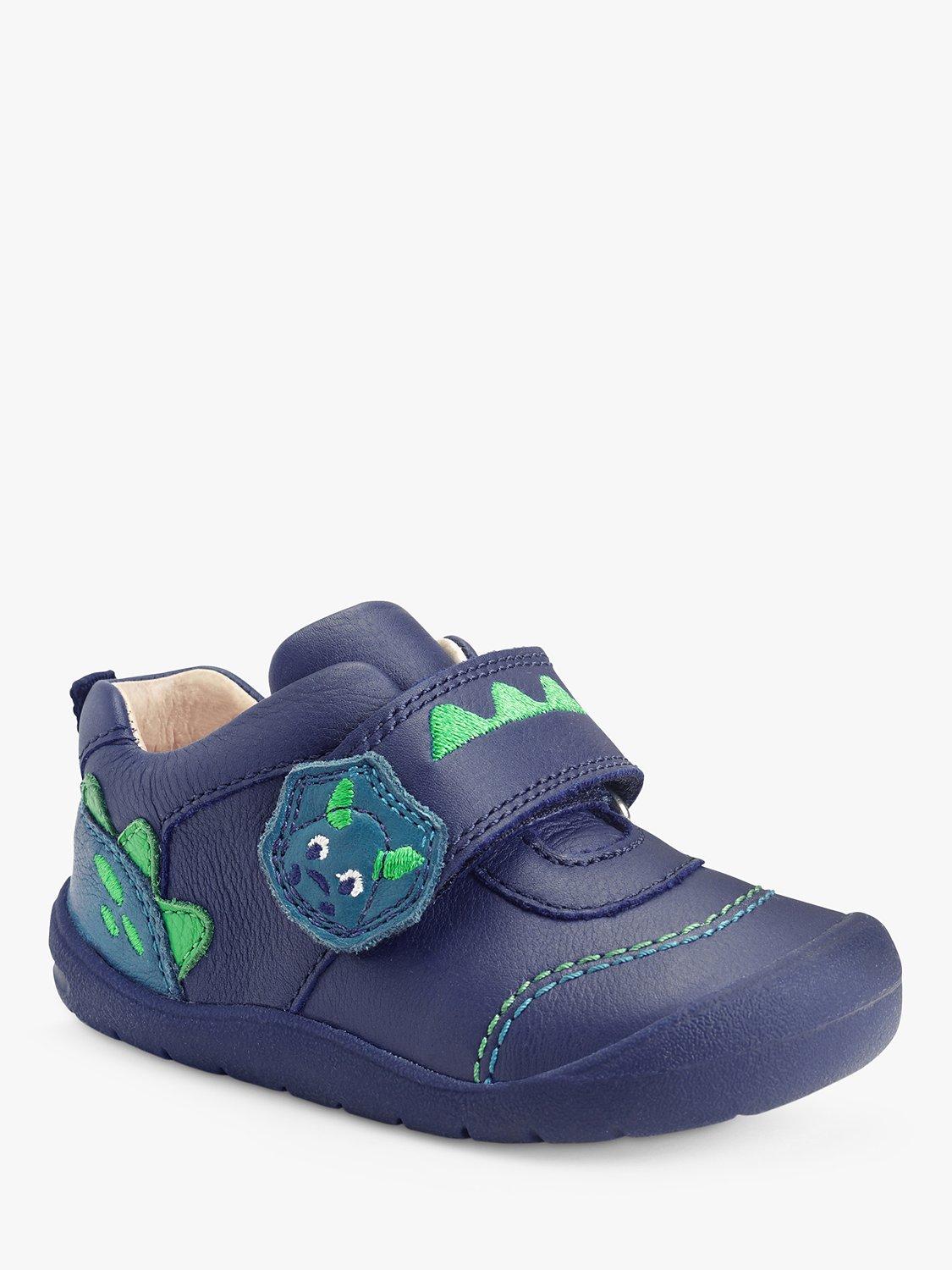 Product image 3 of 6, which shows Start-Rite Baby Dino Foot First Steps Leather Shoes, Navy/Multi, 3F Jnr