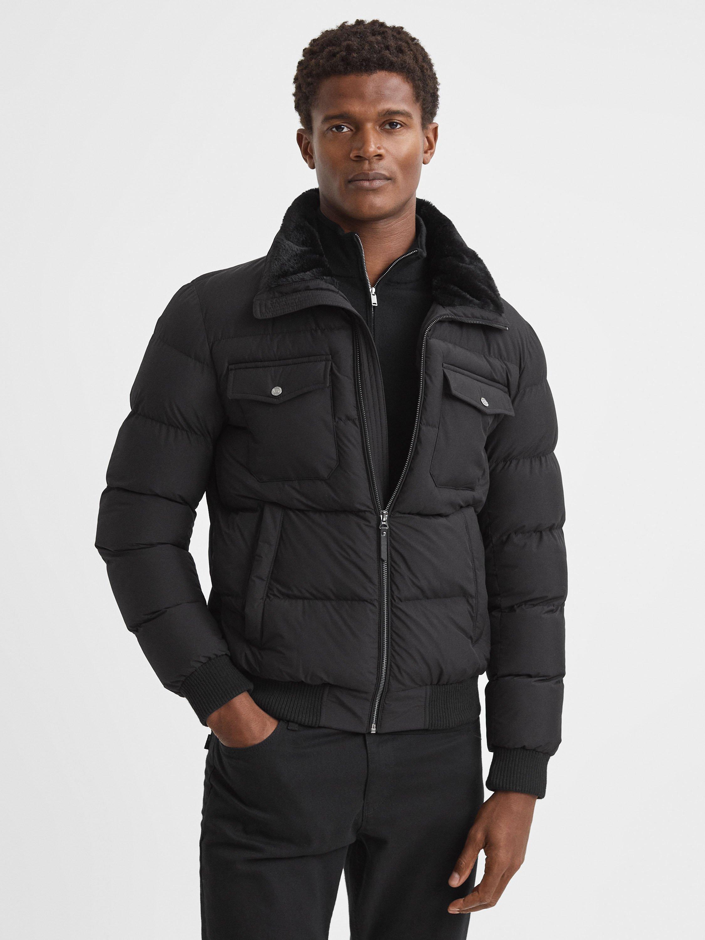 Reiss Mist Long Sleeve Zip Jacket, Black