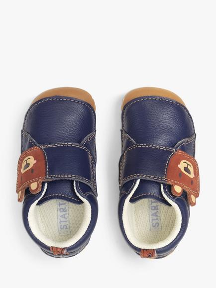 Start-Rite Baby Bear Hug Pre-Walkers Shoes, Navy - view 2, Navy Leather