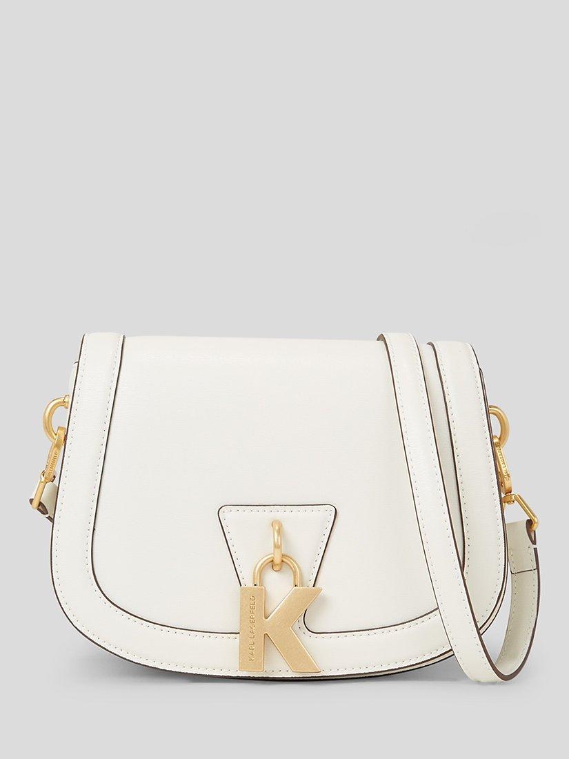 KARL LAGERFELD K/Lock Medium Crossbody Bag, Off White, One Size