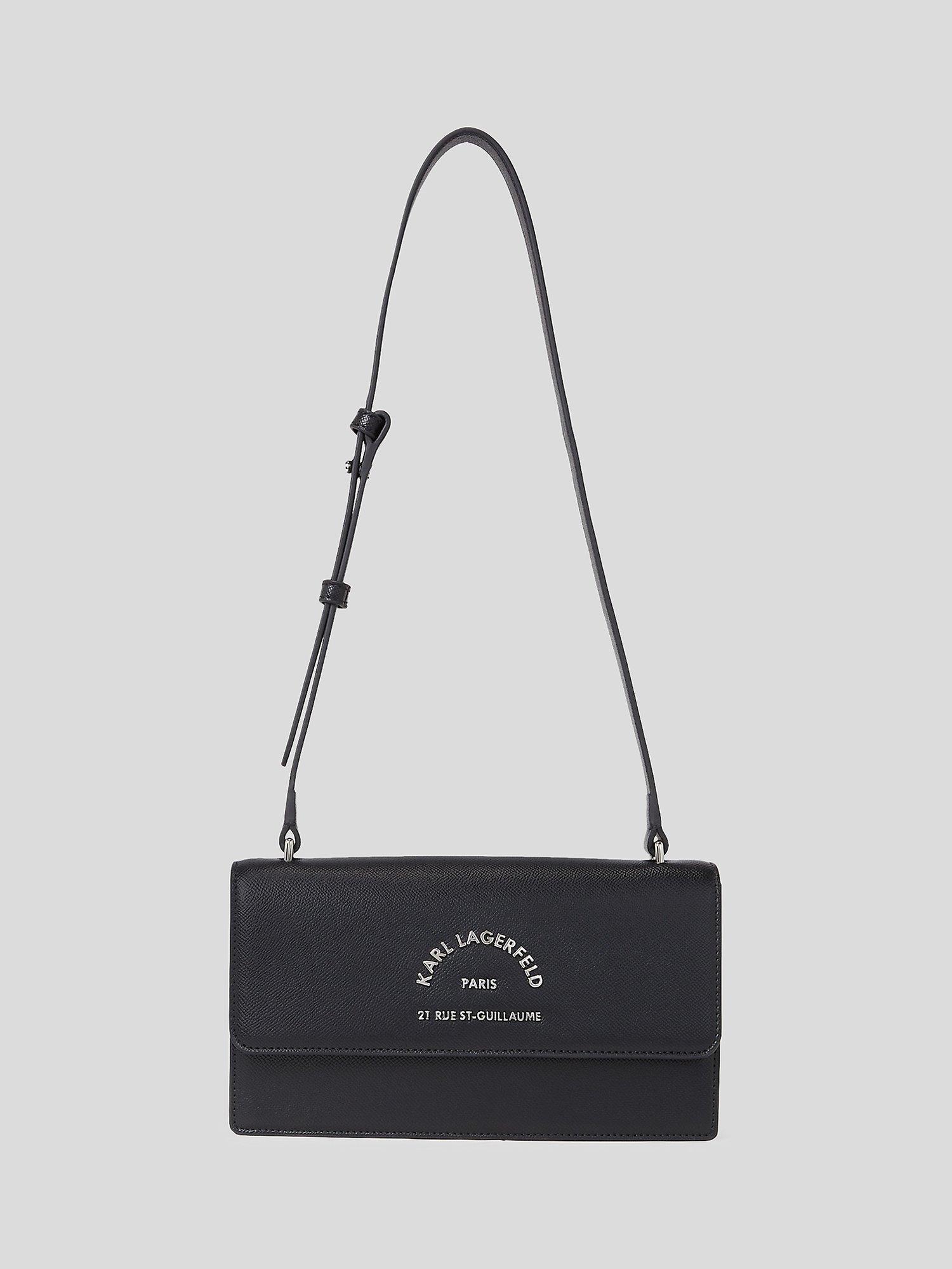 KARL LAGERFELD Rue St-Guillaume Elongated Shoulder Bag, Black, One Size