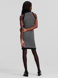 KARL LAGERFELD Cotton Blend Knit Dress, 989 Black/Silver