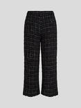 KARL LAGERFELD Check Boucle Trousers, Black/Silver