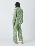 John Lewis Poppy Floral Shirt Long Pyjama Set, Sage