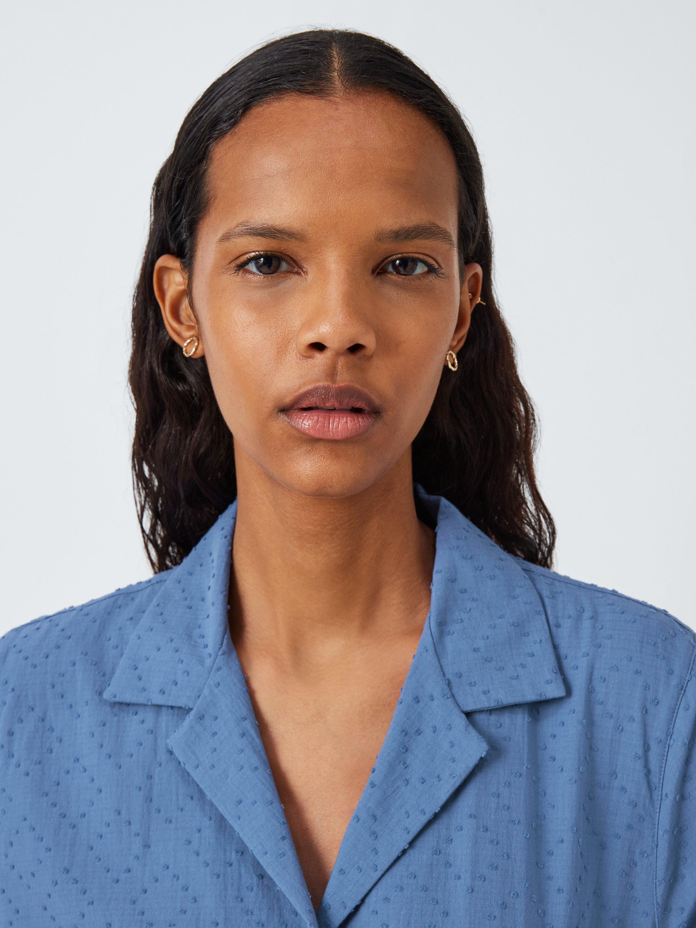 Product image 6 of 6, which shows John Lewis Diamond Shirt Short Pyjama Set, Smoky Blue, 10