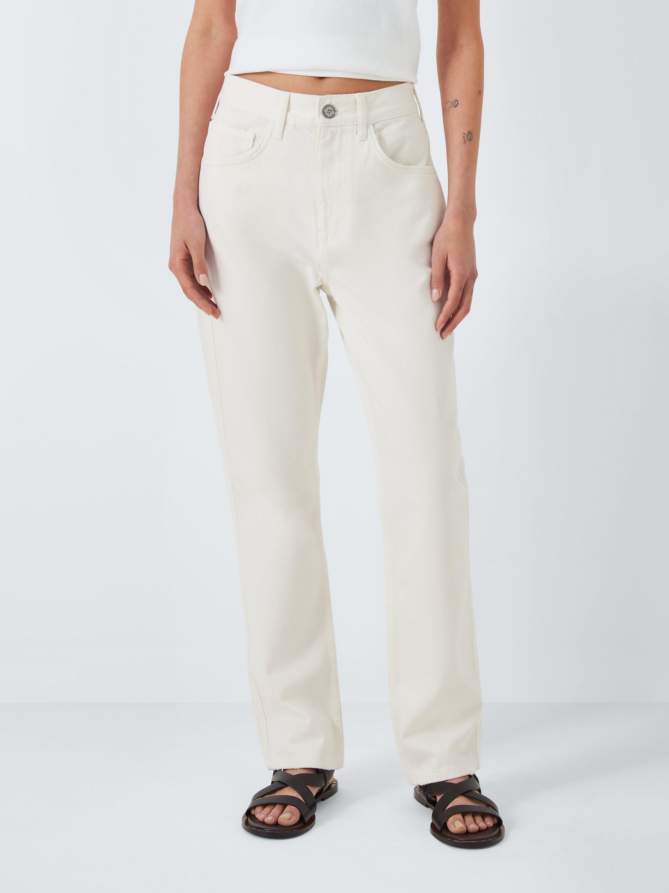 AND/OR Melrose Organic Cotton Straight Cut Jeans, Soft White