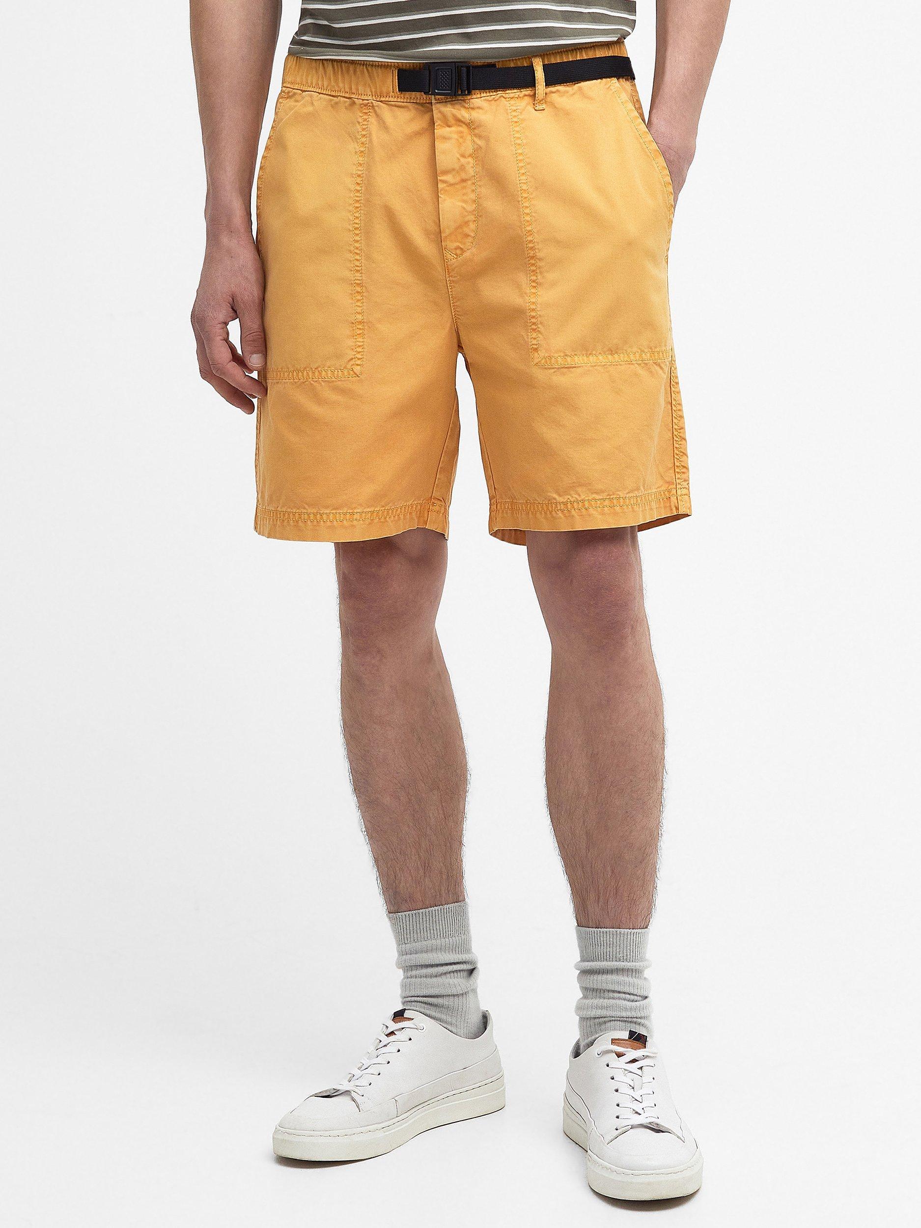 Barbour Grindle Cotton Canvas Twill Shorts, Honey Gold, L