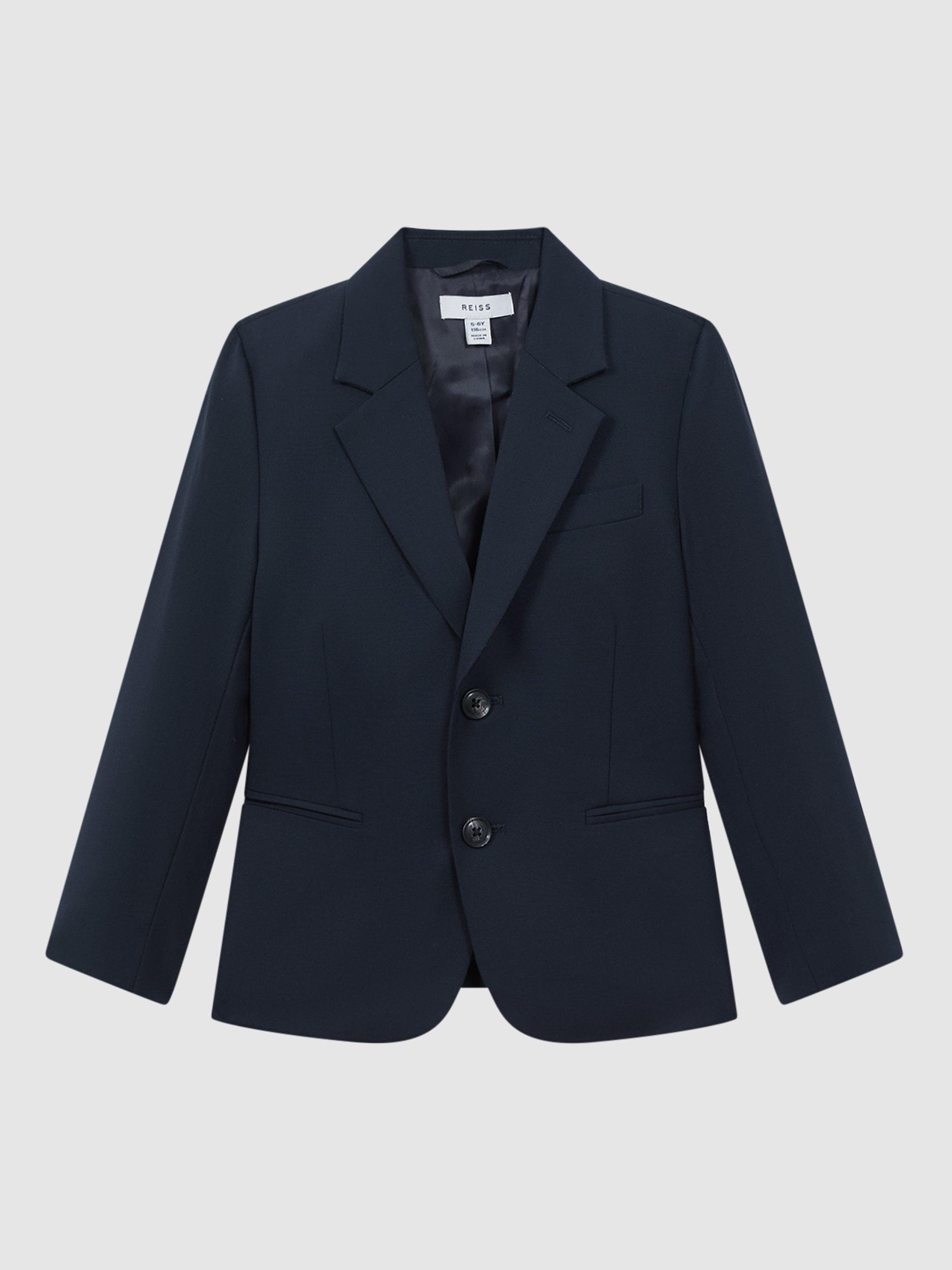 Reiss Kids' Hope Wool Blend Blazer, Navy, 13-14 years