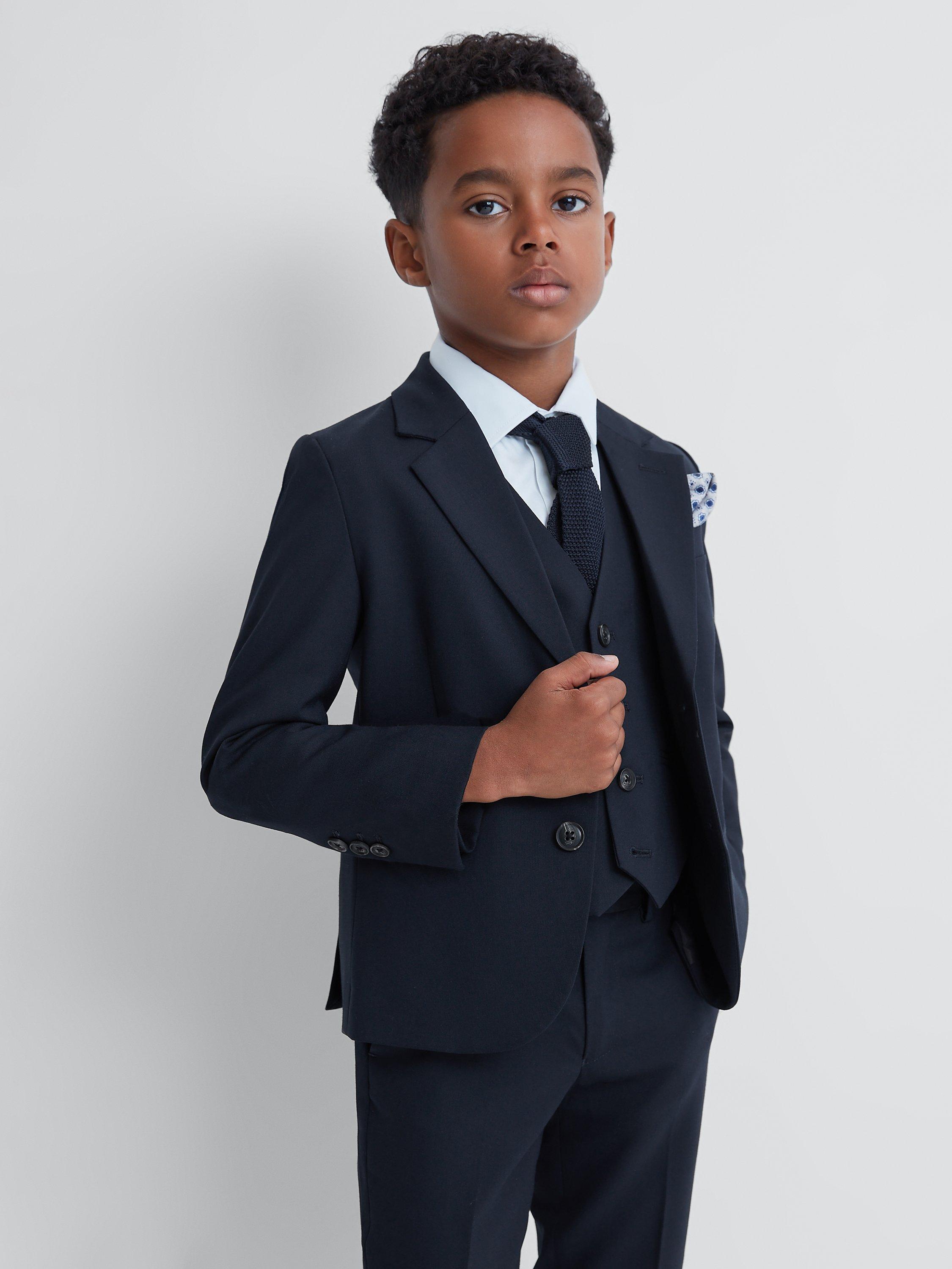 Reiss Kids' Hope Wool Blend Blazer, Navy, 13-14 years