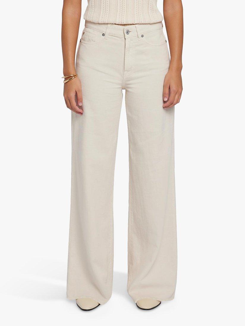 7 For All Mankind Lotta Linen Blend Jeans, Off White
