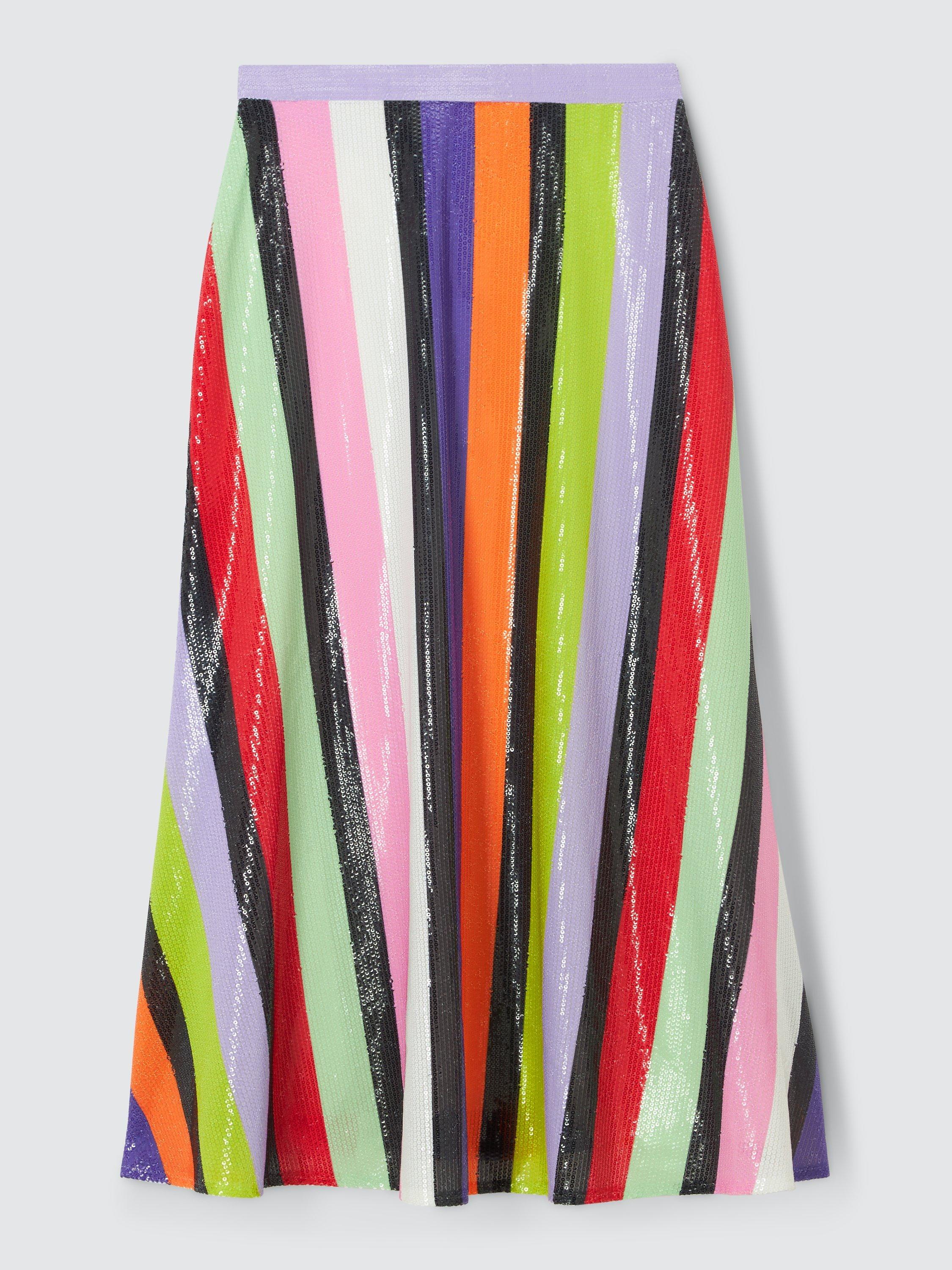 Olivia Rubin Penelope Sequin Stripe Skirt Multi