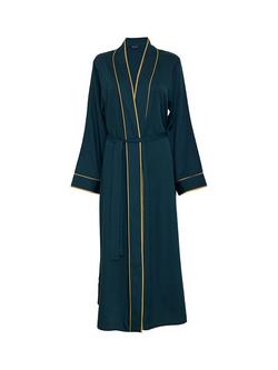 Fable & Eve Pimlico Solid Long Dressing Gown, Emerald Green, Emerald Green