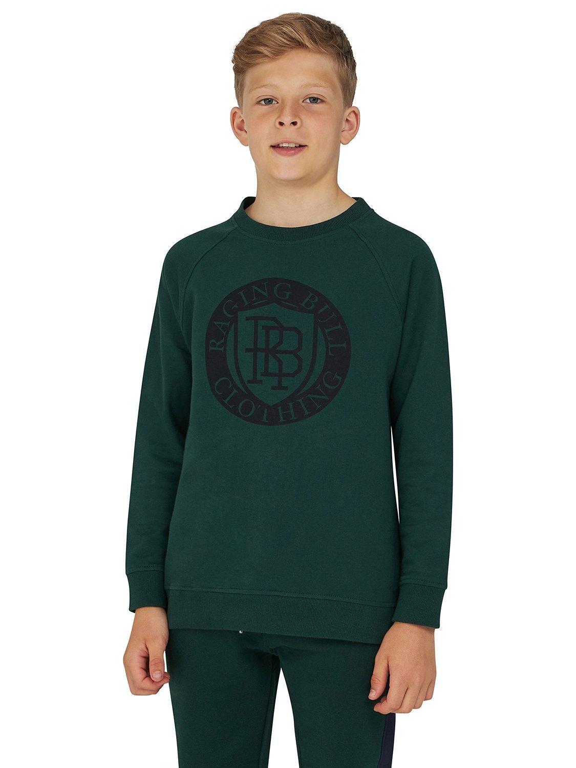 Raging Bull Kids' RB Shield Crew Neck Sweatshirt, Forest