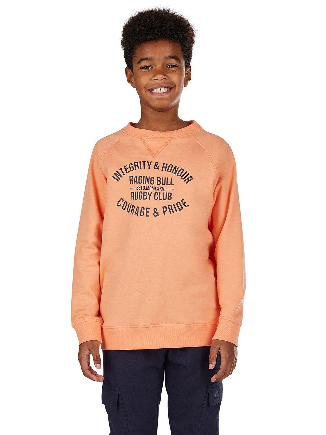 Raging Bull Kids' Integrity & Honour Crew Neck Sweatshirt, Coral