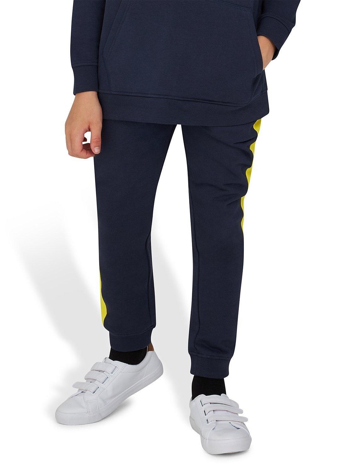 Raging Bull Kids' RB Sport Cotton Joggers, Navy/Yellow