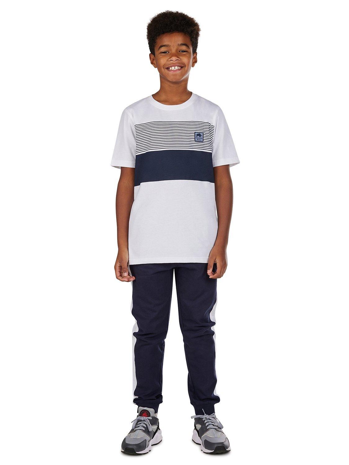 Raging Bull Kids' Block Stripe T-Shirt, White/Multi