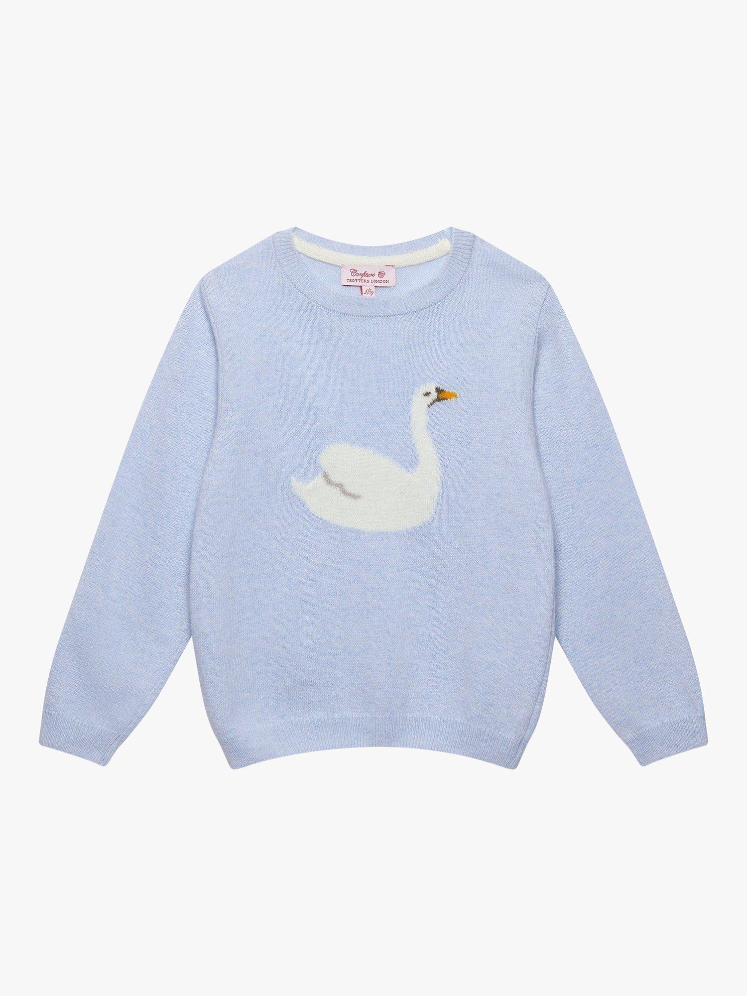 Trotters Kids' Darcey Swan Jumper, Blue