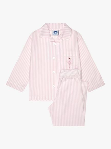 Trotters Kids' Ballerina Stripe Pyjamas, Pink, Pink