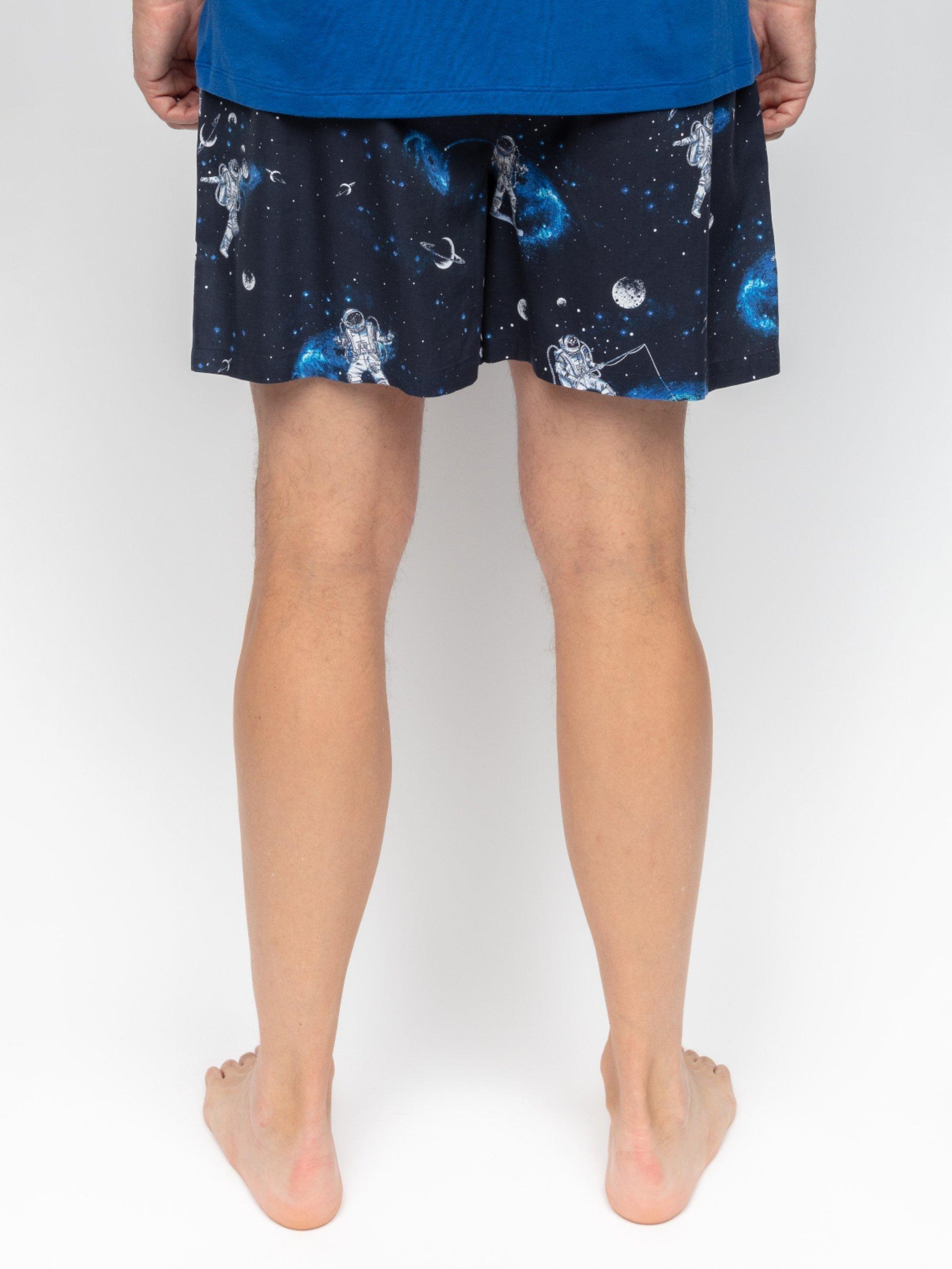 Product image 2 of 3, which shows Cyberjammies Aldrin Astronaut Print Pyjama Shorts, Navy/Multi, S