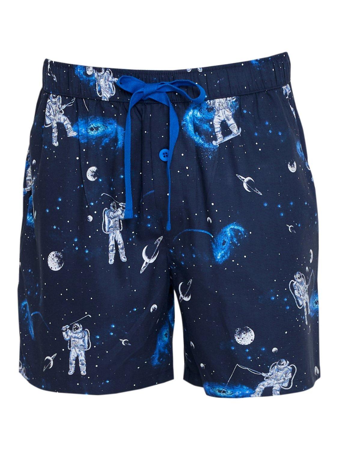 Product image 3 of 3, which shows Cyberjammies Aldrin Astronaut Print Pyjama Shorts, Navy/Multi, S