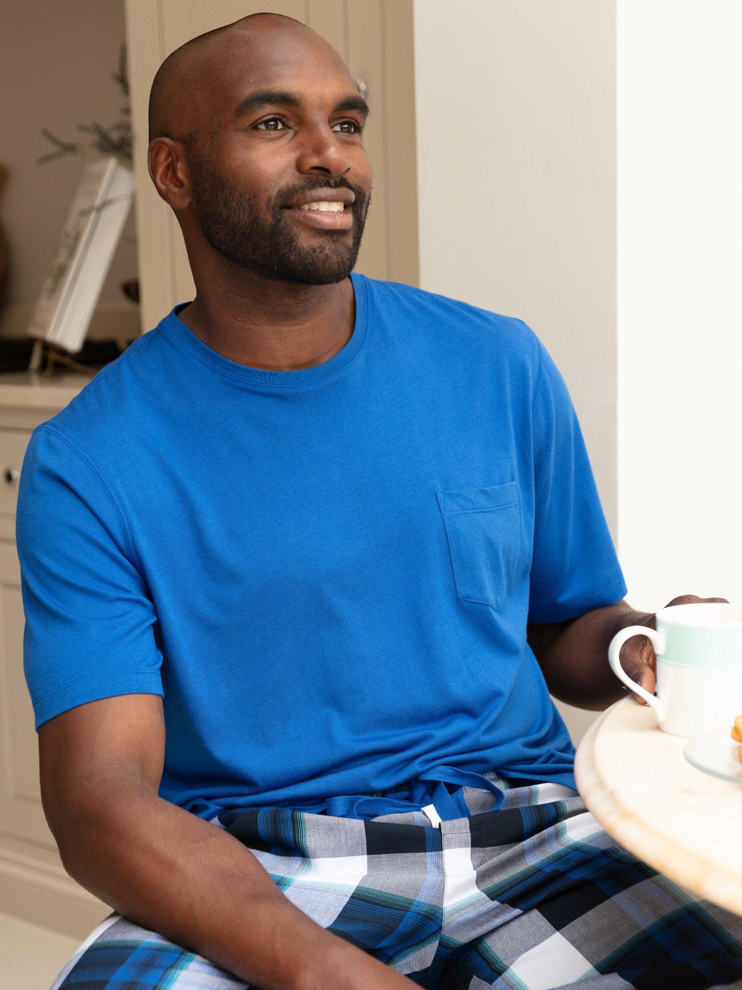Product image 1 of 4, which shows Cyberjammies Aldrin Short Sleeve Jersey Pyjama Top, Blue, S