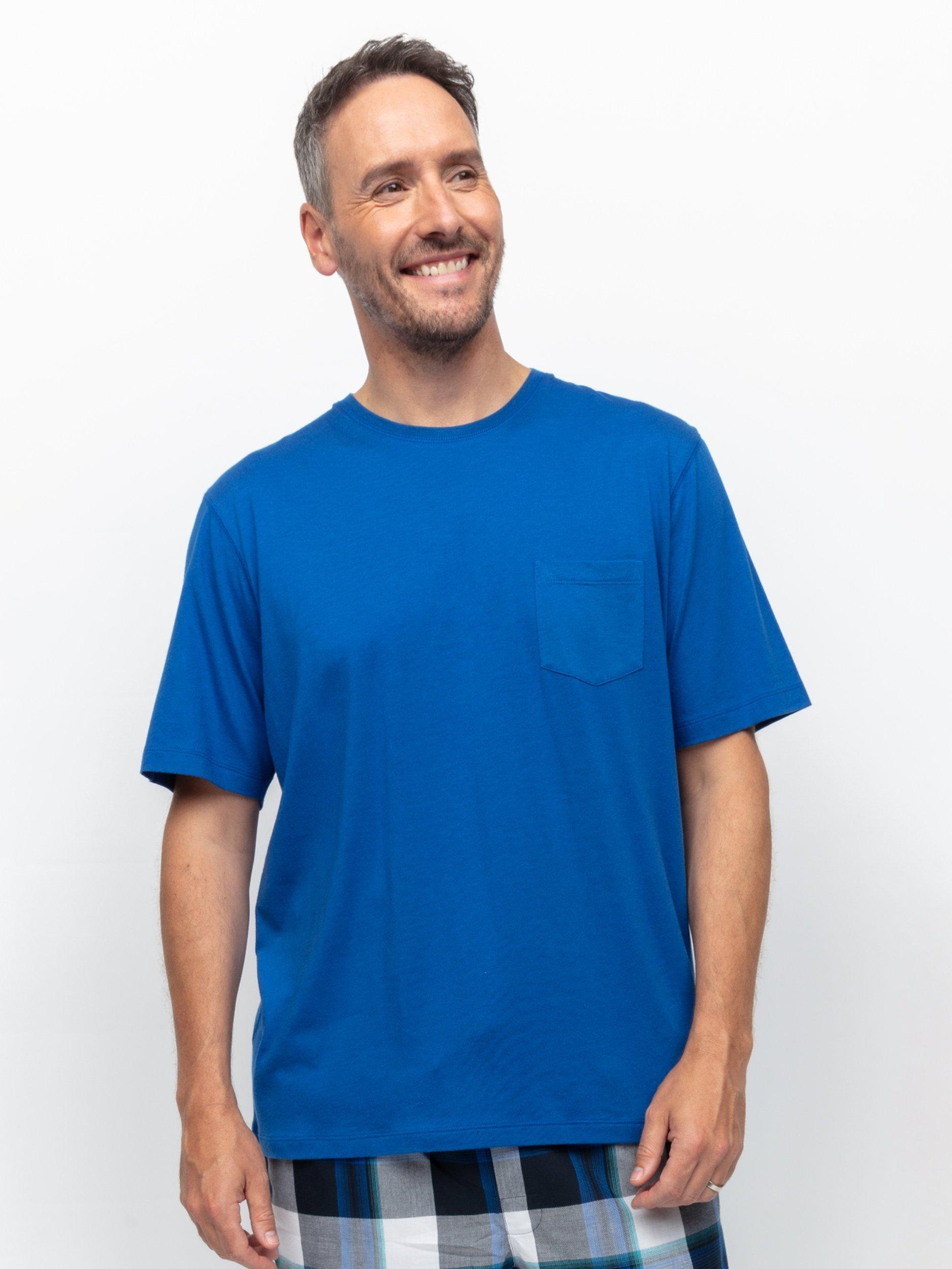 Product image 2 of 4, which shows Cyberjammies Aldrin Short Sleeve Jersey Pyjama Top, Blue, S