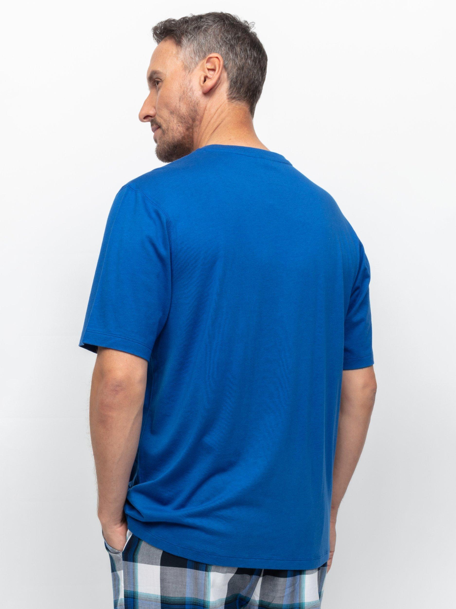 Product image 3 of 4, which shows Cyberjammies Aldrin Short Sleeve Jersey Pyjama Top, Blue, S