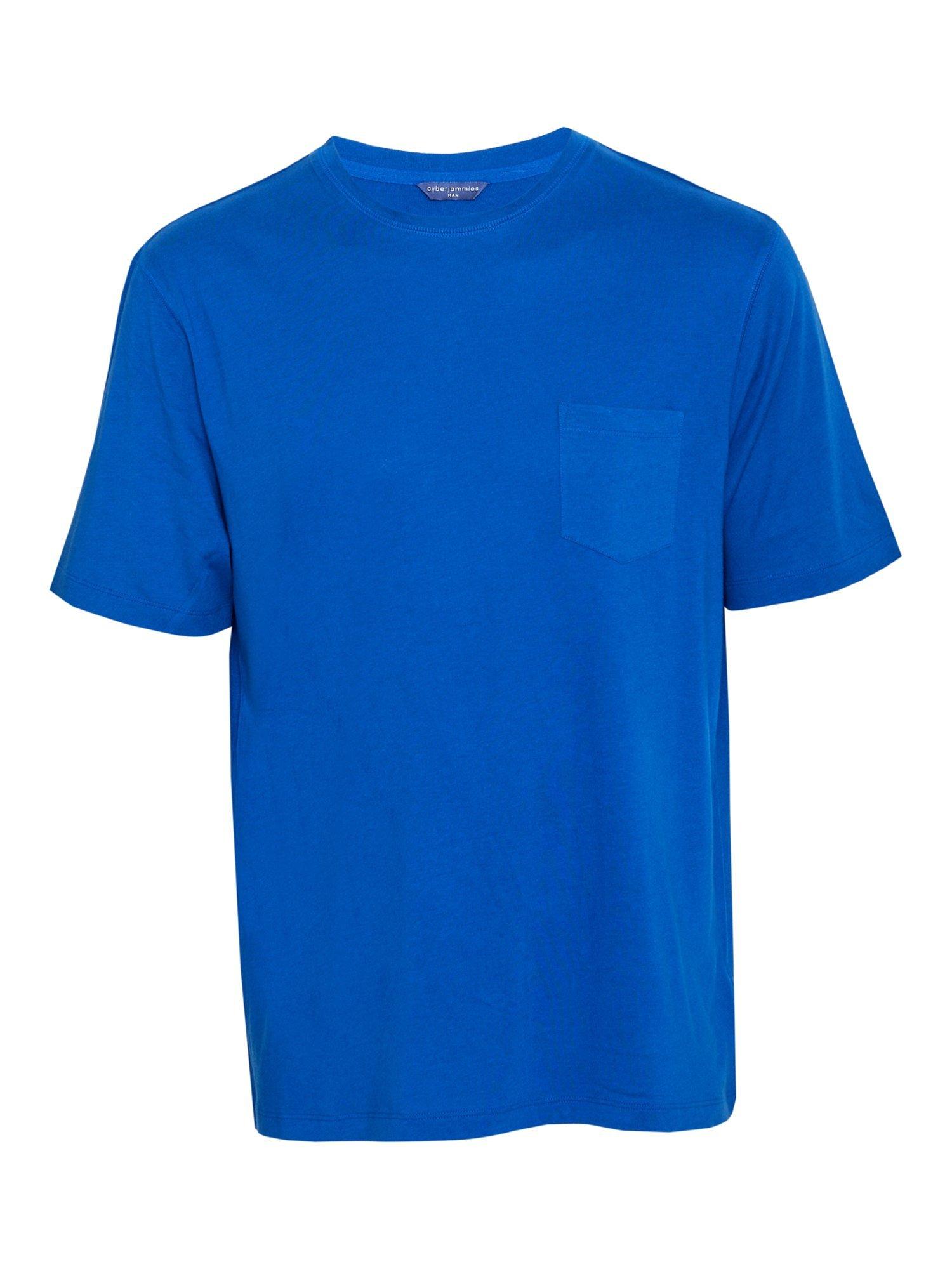 Product image 4 of 4, which shows Cyberjammies Aldrin Short Sleeve Jersey Pyjama Top, Blue, S