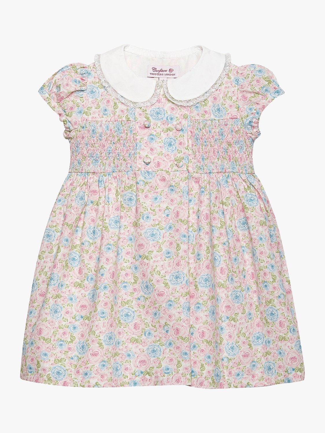 Trotters Baby Alice Floral Smocked Dress, Multi