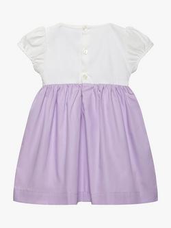 Trotters Baby Rose Hand-Smocked Dress, Lilac - view 2, Lilac