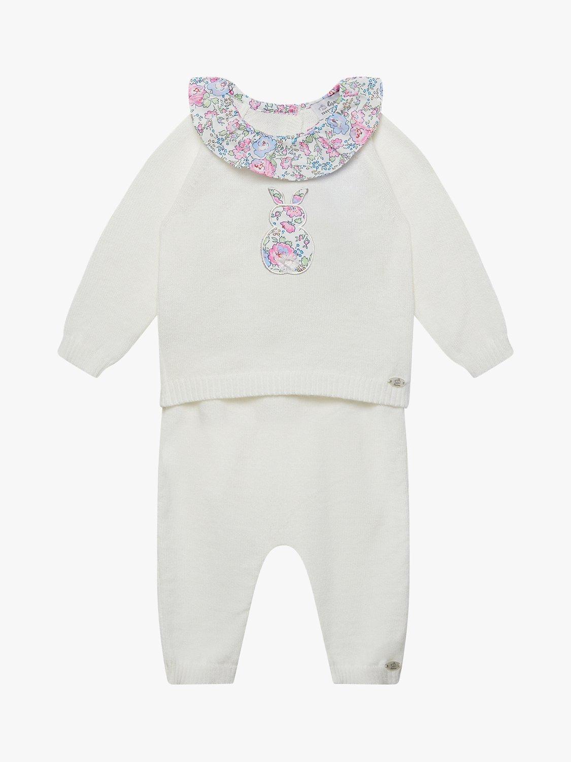 Trotters Baby Felicite Bunny Wool Blend Knitted Set, White/Pink