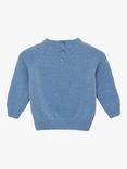 Trotters Baby Drumming Guardsman Wool Blend Jumper, Blue Marl