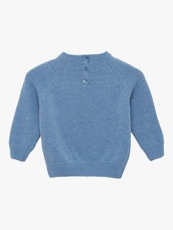Trotters Baby Drumming Guardsman Wool Blend Jumper, Blue Marl - view 2, Blue Marl