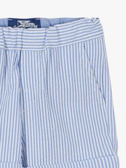 Trotters Baby Charlie Stripe Pull Up Shorts, Blue - view 2, Blue