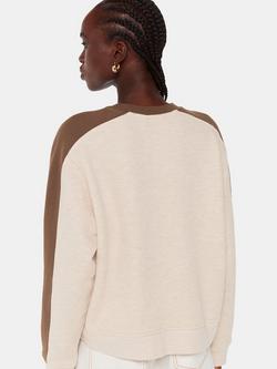Whistles Colourblock Sweatshirt, Khaki/Beige - view 2, Khaki/Beige