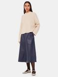 Whistles Cotton Rib Crew Neck Jumper, Ivory