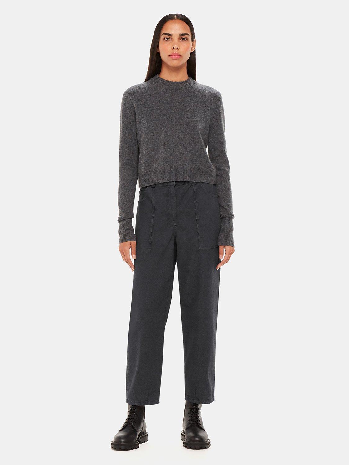 Product image 1 of 5, which shows Whistles Petite Tessa Casual Trousers, Black, 6
