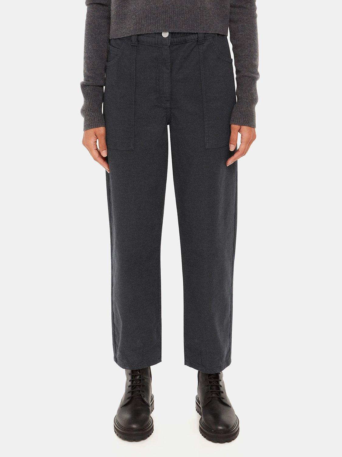 Product image 3 of 5, which shows Whistles Petite Tessa Casual Trousers, Black, 6