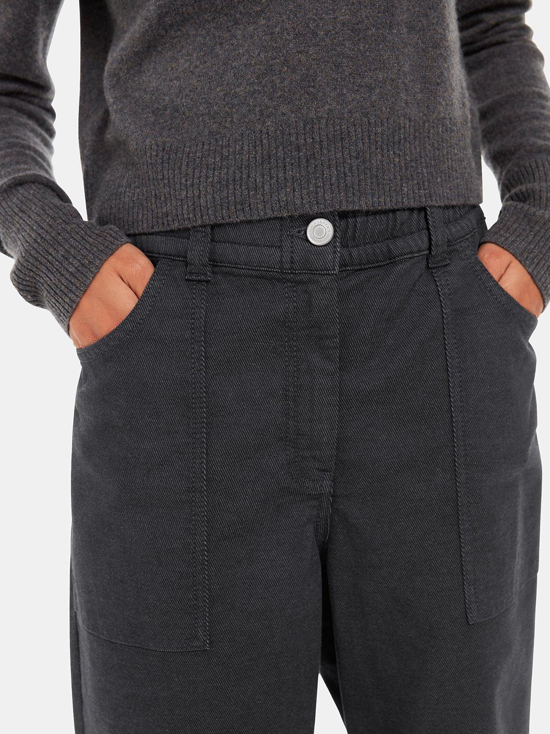 Product image 4 of 5, which shows Whistles Petite Tessa Casual Trousers, Black, 6