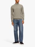 Selected Half Zip Knit Jumper, Grey