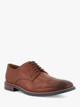 Dune London Wide Fit Stanley Leather Lace-Up Shoes, Tan-leather