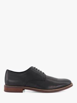 Dune London Wide Fit Stanley Leather Lace-Up Shoes, Black-leather