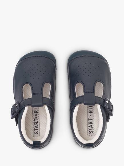 Start-Rite Baby Jack Buckle Pre Walker Shoes, Navy - view 2, Navy Leather