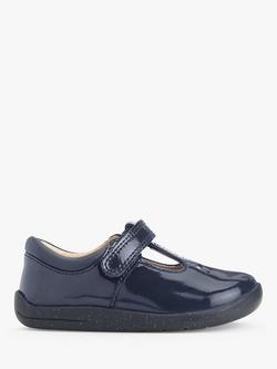Start-Rite Kids' Puzzle Leather Patent T-Bar Shoes, Navy, Navy Patent