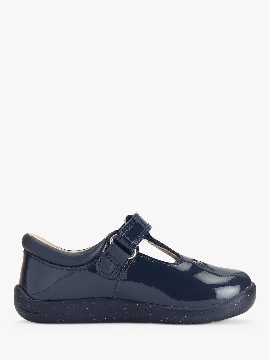 Start-Rite Kids' Puzzle Leather Patent T-Bar Shoes, Navy