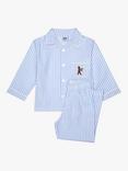 Trotters Kids' Trumpet Guardsman Stripe Pyjamas, Blue/White