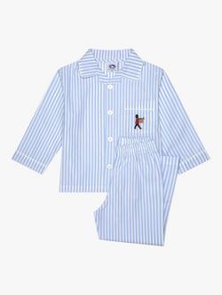 Trotters Kids' Trumpet Guardsman Stripe Pyjamas, Blue/White, Blue/White